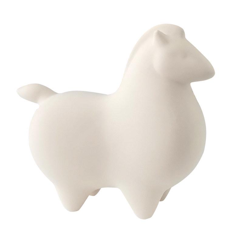 Year of the Horse Ceramic Slip Casting: Handmade Unglazed Zodiac Pottery for Children, Featuring Rabbit, Piglet, and Pony