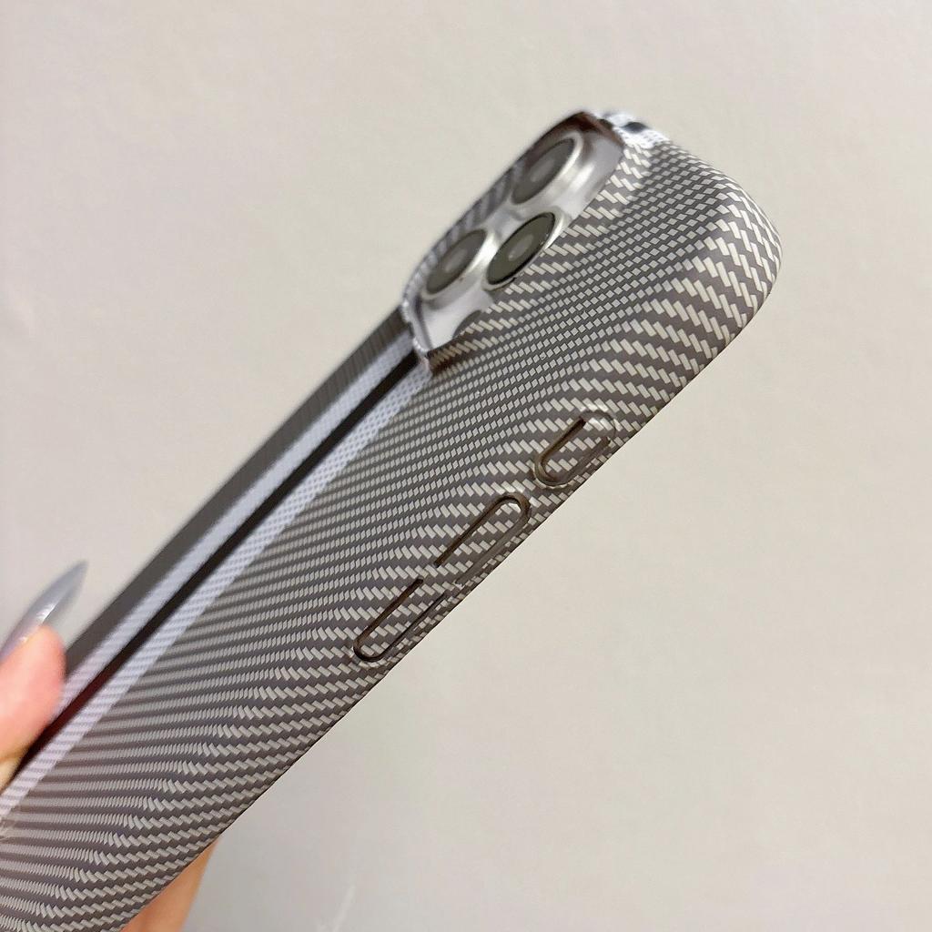 Kohlefaser-Textur Kunststoff Matt Stoßfänger Hülle Für iPhone 17 Air 16 15 14 13 12 Plus Pro Max Schlank Stoßfest Harte Rückseite Abdeckung