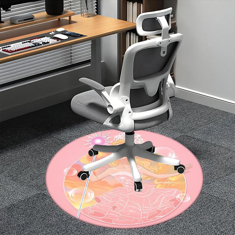 

Princess Wand ,Fairy Tale Dress Chair mat Round Rug-Office carpet , Machine Washable , Non-slip , Suitable for Living Rooms , Bedrooms , Ent 80cm by 80cm