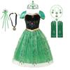 Anna Costume For Kids Girl Fancy Birthday Party Gown Princess Dress Carnival Party Children Clothing Full Printing Vestidos