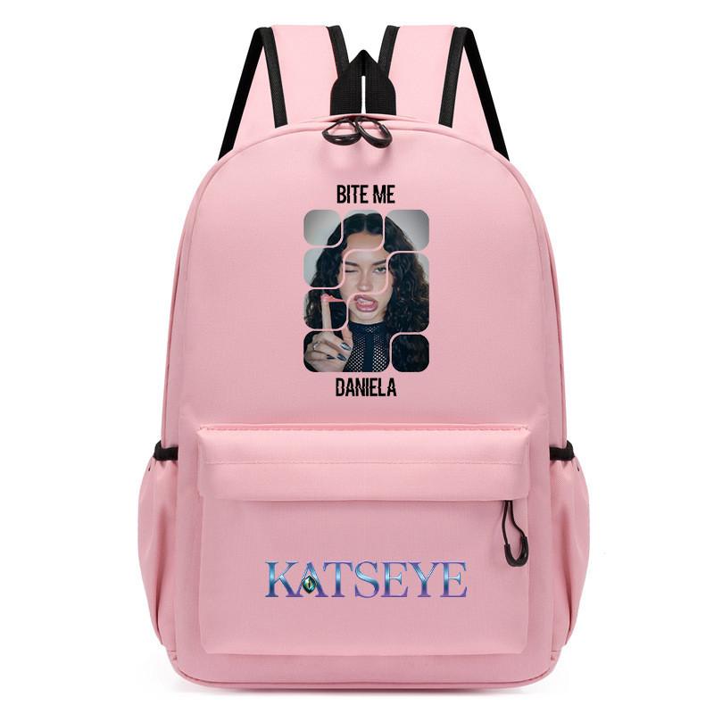 60123-8 Mochila Unissex para Meninos e Meninas KATSEYE Estampada Mochila de Estudante Escolar Impermeável Leve
