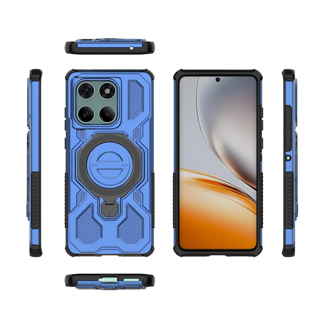 For Motorola Edge 60 Fusion 5G Magnetic Case Rotating Metal Kickstand PC+TPU Phone Back Cover