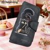 Women's Long Wallet Black Cat Design 3-Fold Card Holder with Multiple Pockets Zipper Closure for Cash ID Credit Cards Gifts for Family Friends