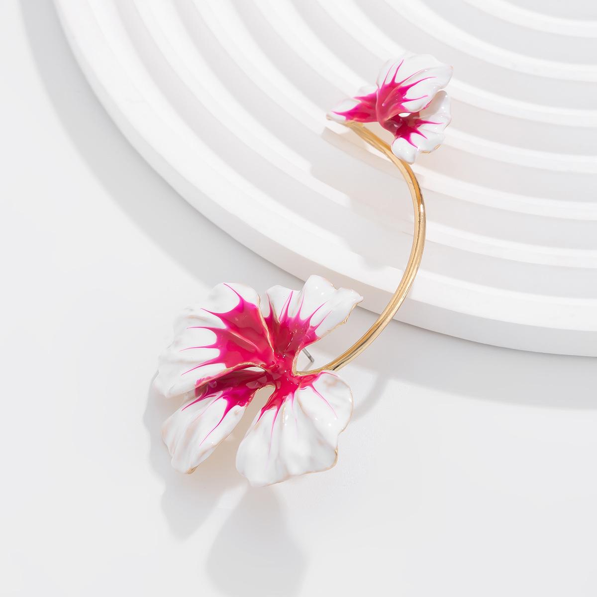 

Сладкие капельные масляные металлические розовые серьги-цветы для женщин, модные 3D складные цветочные серьги-гвоздики, крючки для ушей, ювелирные аксессуары