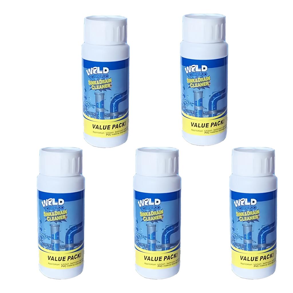 Pack Of 5 110g Drain Cleaner Bottles Powerful Clog Remover For Kitchen Sink Bathroom Toilet Safe Freshener