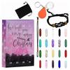 Countdown Calendar Crystal Kit Healing Stones Kit with Crystal Necklace Holder Gifts for Women Kids Girls Boys Collection