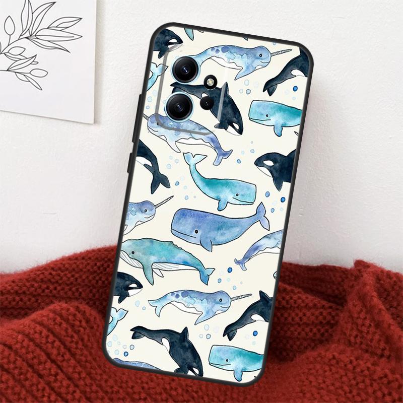 Baby Whale Case For Xiaomi Redmi Note 14 13 10 11 12 15 Pro Plus Cover For Redmi 15 14C 12C 10C 13C 15C