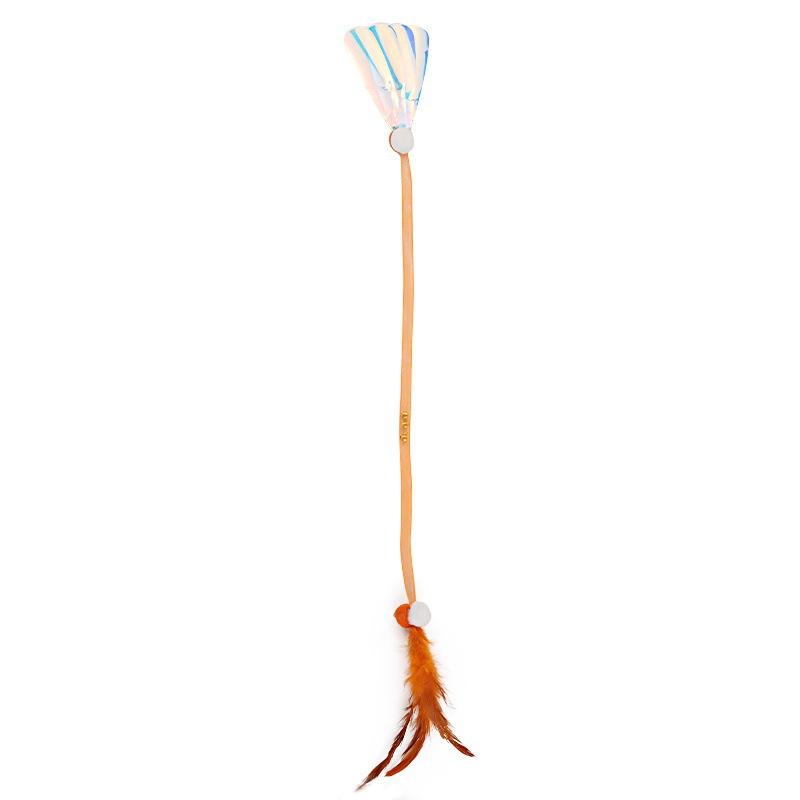 2pcs Feather Stick Cat Toys Interactive Elastic Net Toys for Cats Teasing Self-hi Feather Cats Toy Kitten Teaser Pet Supplies