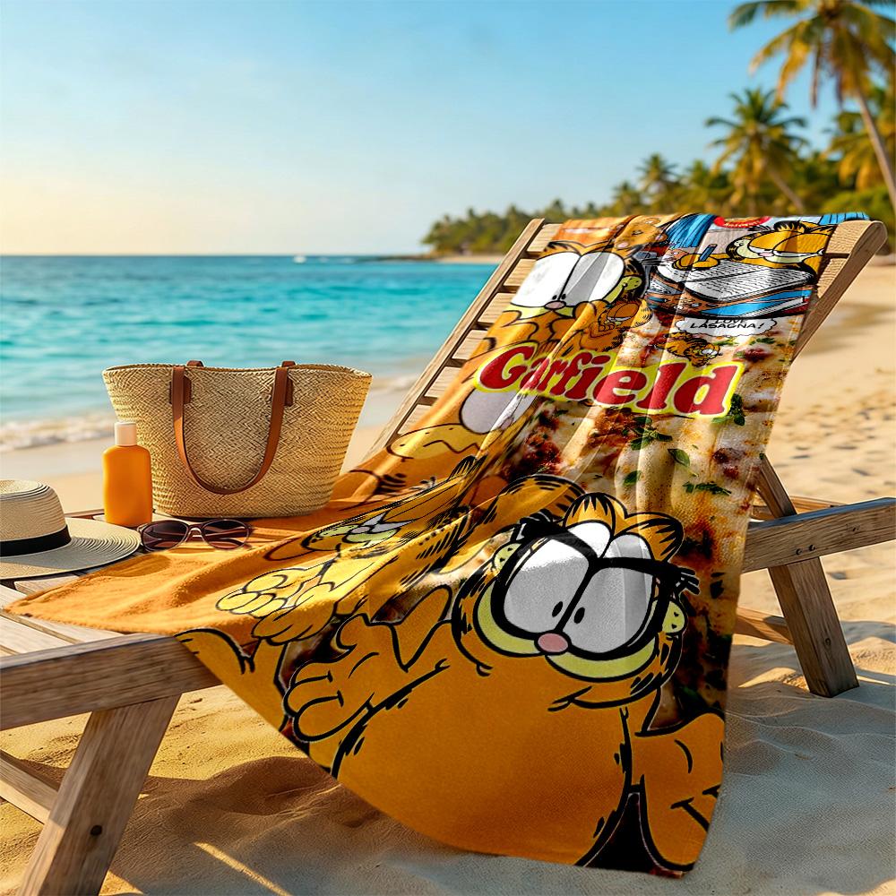Garfield S Playful Adventure Beach Towel Quick-Dry Soft Microfiber Comfortable Lightweight