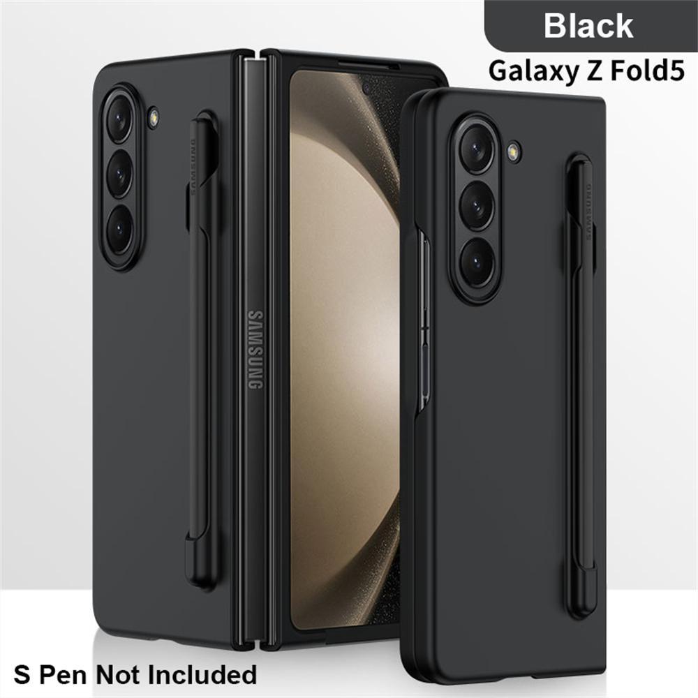 Slim Matte Case For Samsung Galaxy Z Fold 5 5G Case With Pen Slot Holder Hard Plastic Fold Shockproof Cover Skin Feel Protection Shell