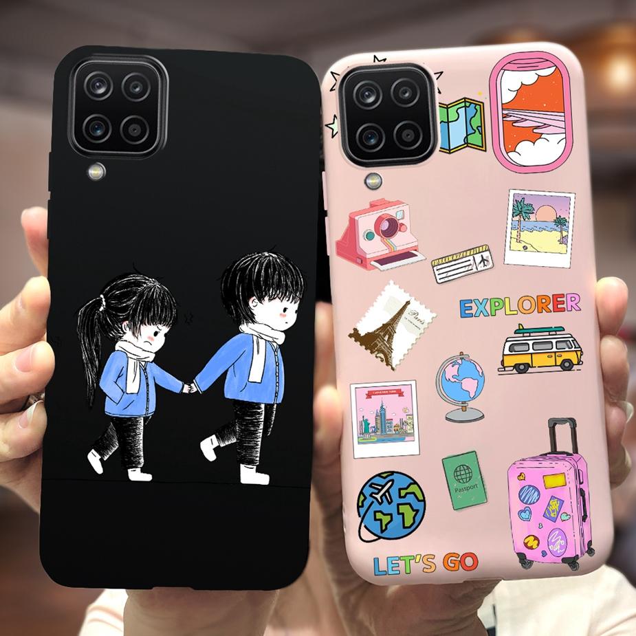 Für Samsung Galaxy A12 Hülle M12 F12 Cue Süßigkeiten Bemalte Abdeckung Weiche Silikon Handyhülle Für Samsung A12 M 12 GalaxyA12 Coque Bumper