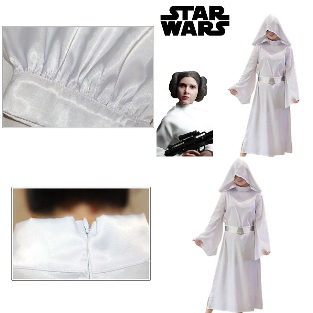 Star Wars Leia Organa Solo Cosplay Kostým Bílé Šaty Oblečení Pro Dospělé Halloween