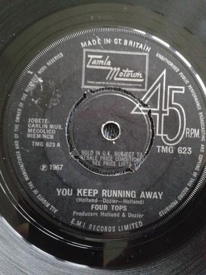 7inch Record FOUR TOPS - You Keep Running Away TMG623 Tamla Motown 1967 UK Soul/Funk Used