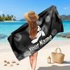 Korn Customized Name Text Beach Towel, Soft Absorbent Towel Beach Pool Travel Personal Gift