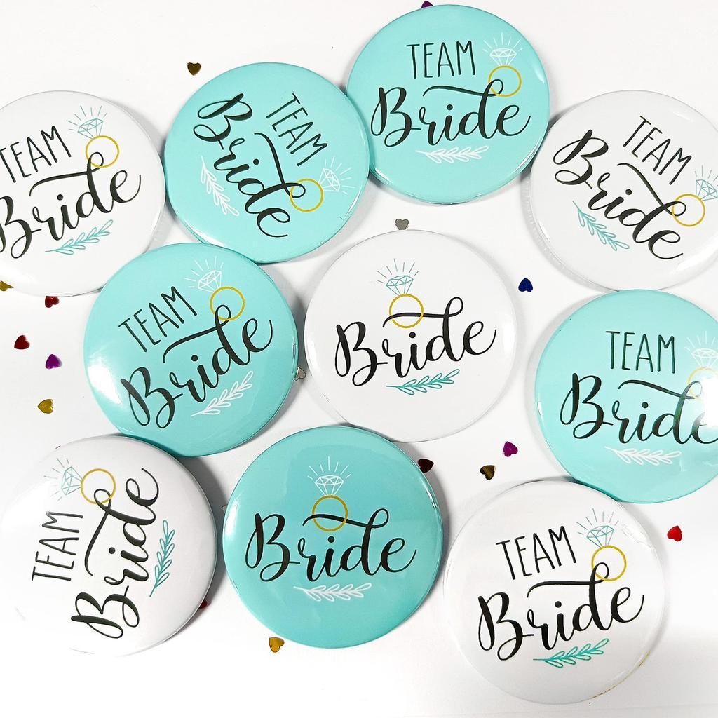 Team Bride Tinplate Badge for Bachelorette Party - 58mm Festive Decoration