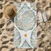 1pc Floral Pattern with Leaf Motif Vintage Design 2D Printed Microfiber Beach Towel, Quick Dry Super Absorbent. Great for Beach