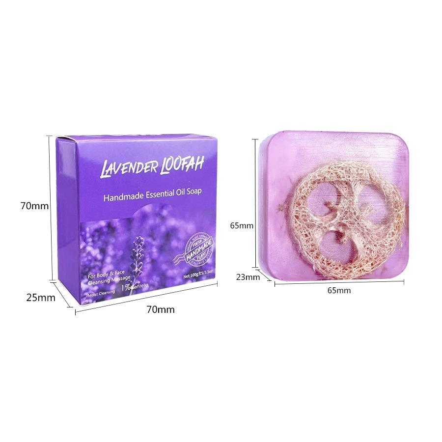 Loofah and Lemon Soap 100g Handmade Essential Oil Soap Silk Gourd Soap