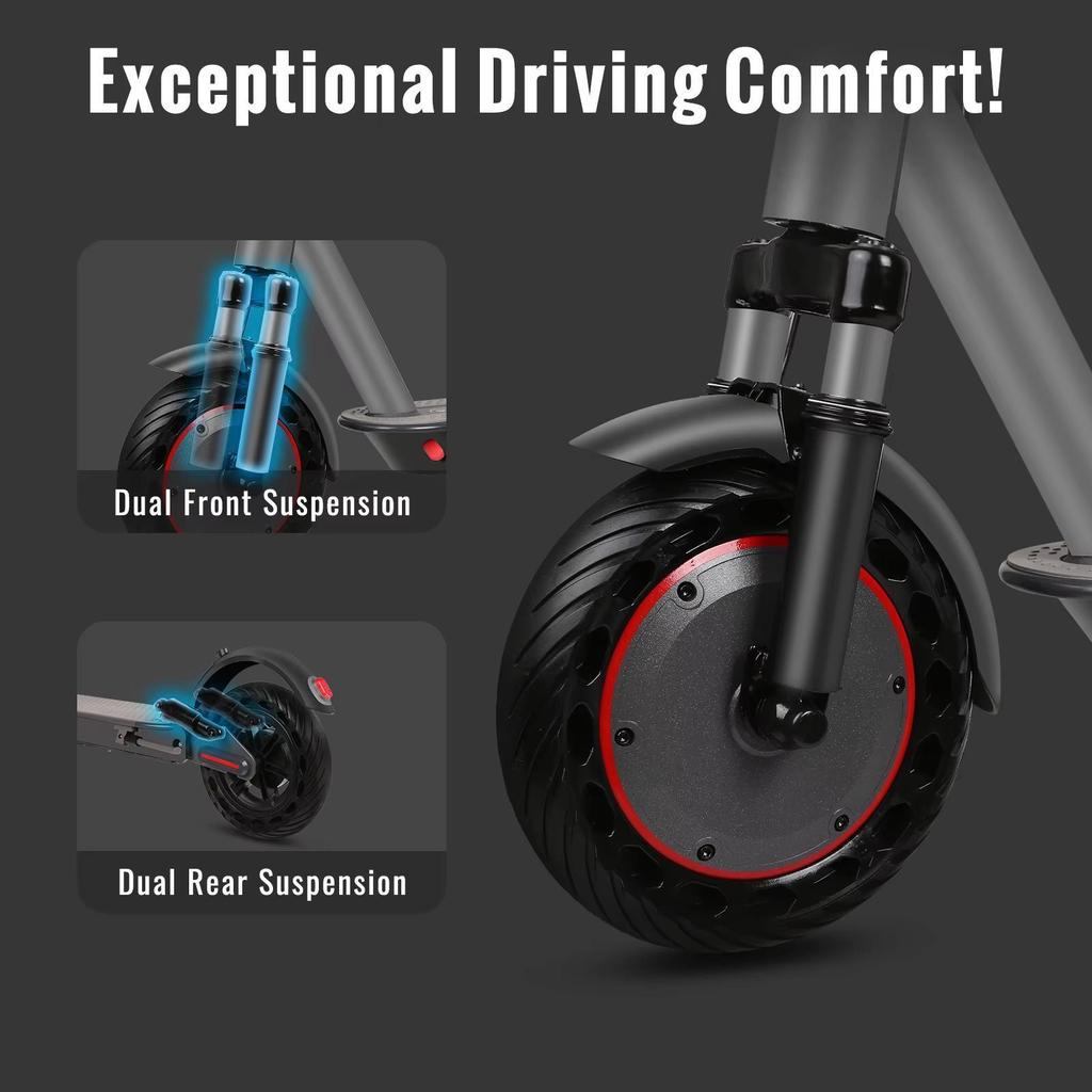 The N7MAX folding electric scooter is equipped with a 500W motor and a 36V 12.5Ah battery, with a maximum speed of 35KM/h