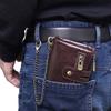 Rfid Premium Soft Leather Wallet for Men with Chain Mens Trifold Wallet with Chain and Coin Pocket
