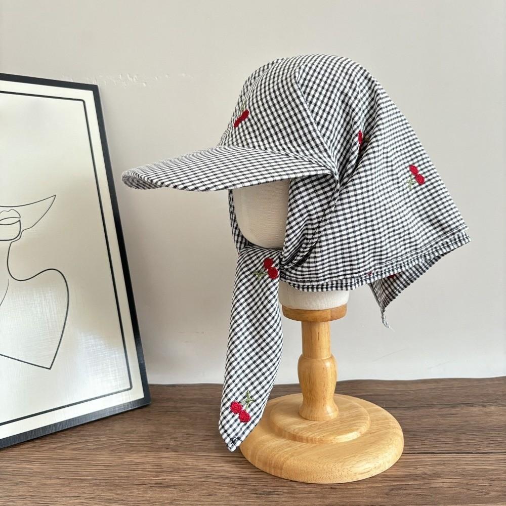 Plaid Sunscreen Beach Hats Sweet Peaked Cap Casual Headscarf Baseball Cap  Sports