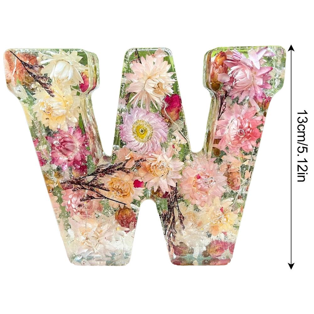 Creative Large Letter Floral Night Light 26 Letters A-Z Dry Flower Simulation Floral Letter Light Valentine's Day Gift