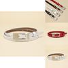 Simple Solid Color Silver Buckle Decoration Women Slim Waist Belt For Work And Fashion Outfits