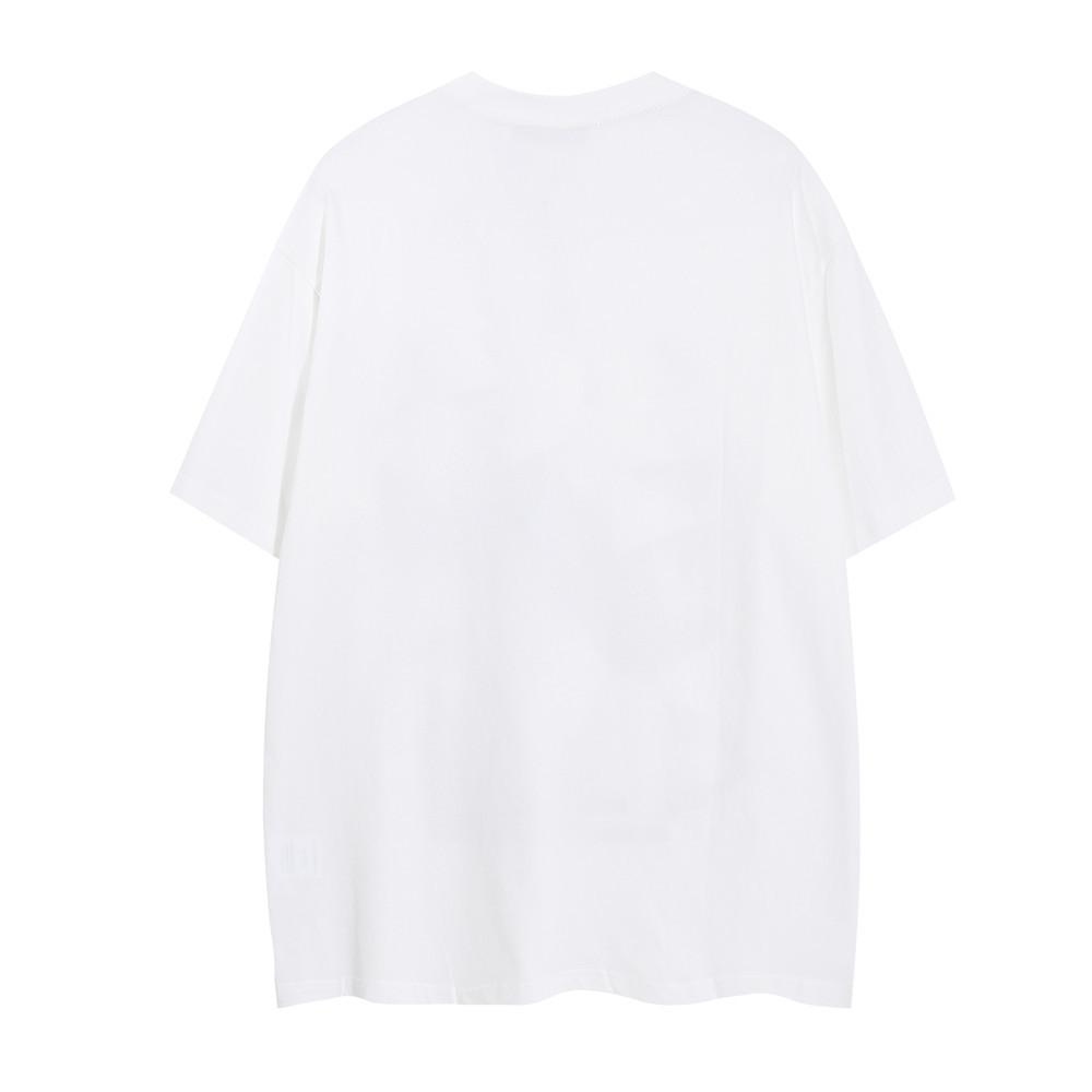 American Cartoon Print Dark Short Sleeved T-shirt for Boys, Summer Casual Street Trend Brand Pure Cotton Round Neck Half Sleeved T-shirt