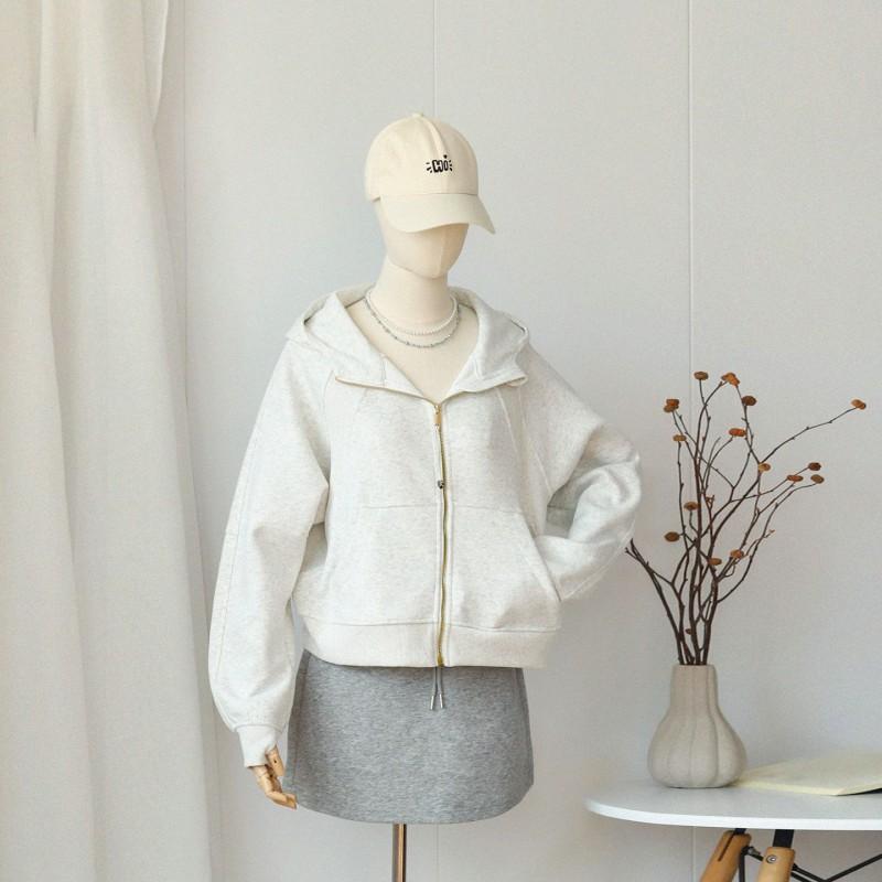 Womens Oversized Zip-Up Hooded Sweatshirt Cotton Blend Loose Fit Casual Jacket Daily Wear