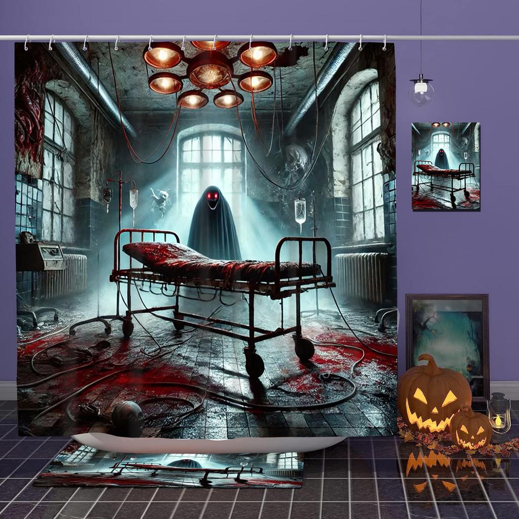 Halloween ghost costumes Pattern Bathroom Shower Curtain With 12 Hooks Home bathroom decor and accessories