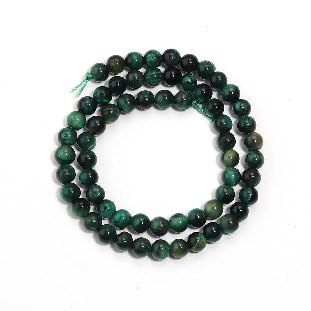 Natural Stone Beads 4 6 8 10 12mm Green Tiger Eye Round Loose Spacer Beads for Jewelry Making DIY Bracelets Necklace Accessories