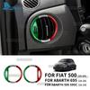 Real Hard Carbon Fiber For Abarth 595 Abarth 695 Fiat 500 2016-2020 2021 2022 2023 2024 Tricolor Carbon Car Air Outlet Sticker