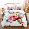 Floral Bedding Set 3D Printed Spring Fragrant Flowers Skin-Friendly King Queen Size Duvet Cover Set with Pillowcase for Girls