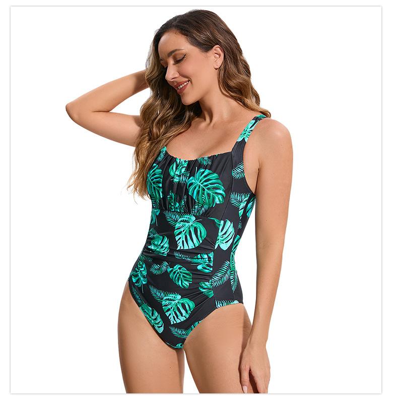 Einfarbiger einteiliger Bikini-Badeanzug