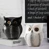 White and Black Kusama Yayoi Style Crafts Owl Animal Figurines Resin Statue Home Decoration Miniature Living Room Ornaments
