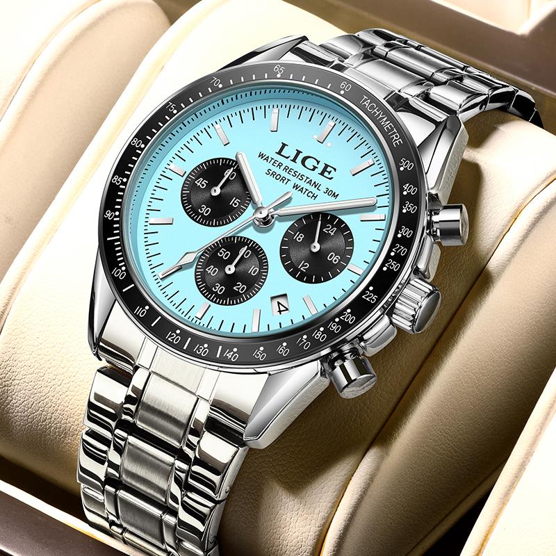 Classic Watches for Men Business Military Waterproof Watch Men Top Brand Luxury Sports Quartz Chronograph Montre Homme+BOX