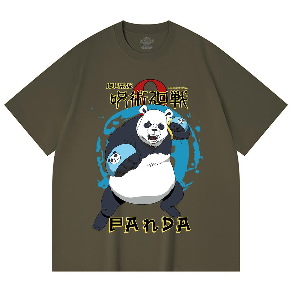 230 g/m² 100 % Baumwolle Jujutsu Kaisen V62 Panda-Print Unisex Schweres Baumwoll-T-Shirt