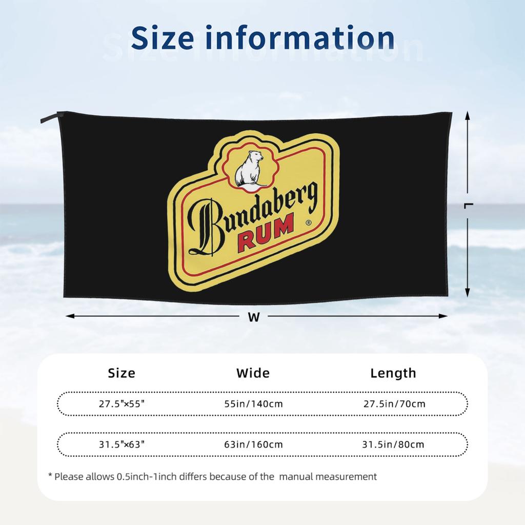 Bundaberg Rum Strandtuch Weiche Mikrofaser Schnelltrocknend Saugfähig Schnelle Handtücher Fürs Bad