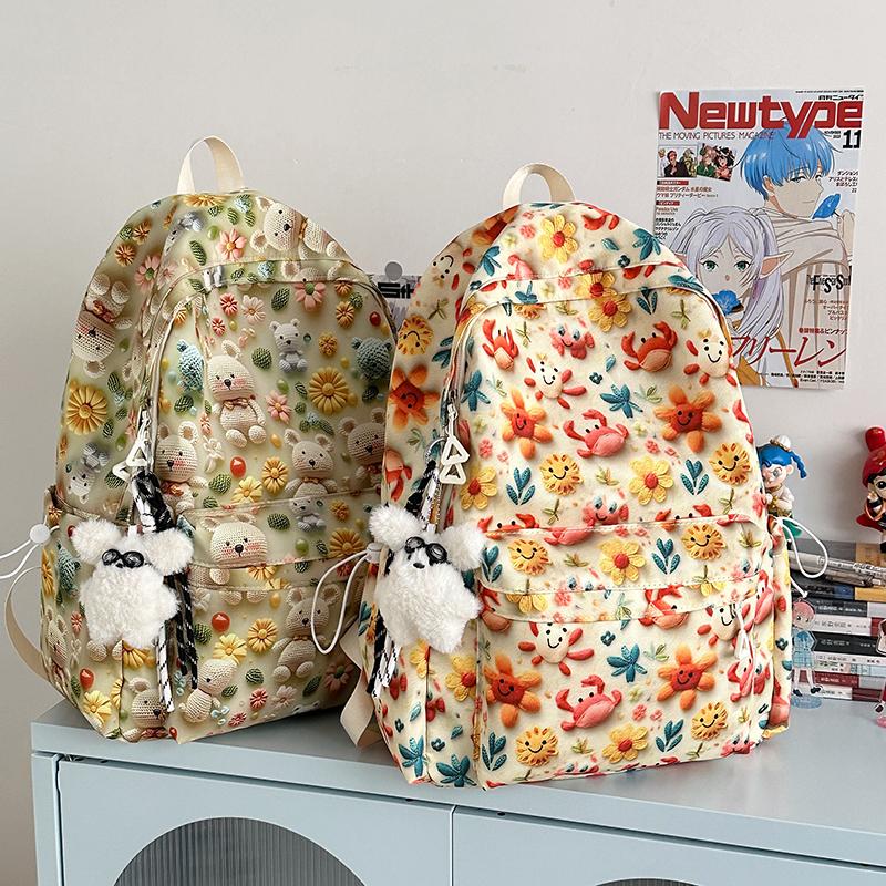 

Cartoon Print Backpack Student Large Capacity Schoolbag