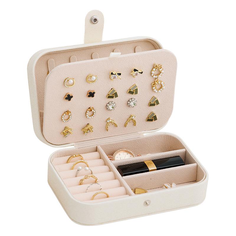 Jewelry Storage Box Double-layer Earrings Necklace Storage Box Portable Travel Jewelry Box Large Capacity Jewelry Display Box