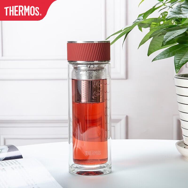 Thermos Double-Wall Glass Tea Infuser Bottle