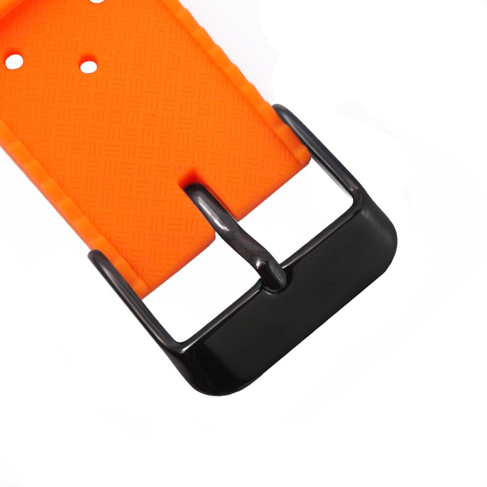 ERBORD Universal Silicone Strap 22mm, Tropic, Orange / Black Buckle