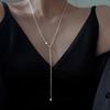 S925 Silver Retro Circle Necklace – Women's Elegant Clavicle Chain, Light Luxury Trendy Sweater Accessory