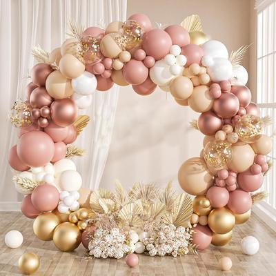 112 pezzi Boho palloncini ghirlanda arco kit fard rosa bianco palloncini in oro rosa per baby shower decorazioni per feste di compleanno di nozze