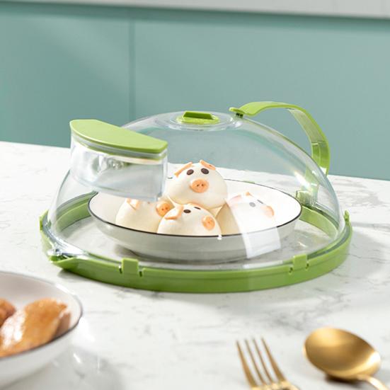 Microwave Splatter Cover with Water Steamer And Handle Tall Dome Food Cover Keeps Food Moist Saves Time And Energy Easy Clean Splash Guard for