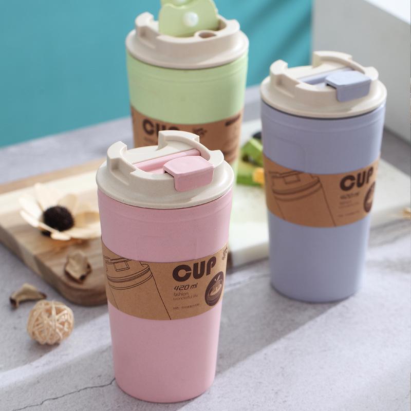 Bamboo Fiber Leak-Proof Tumbler: Portable Student Sports & Coffee Water Bottle