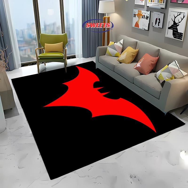 Tapis Logo DC Batman Nouvelle Sortie ! Tapis pour Salon Chambre d'Enfants, Zones de Chevet et de Bureau, Tapis Durable Lavable en Machine
