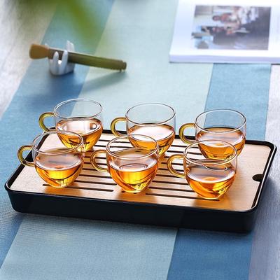 6 PCS / Coffee Cup High Borosilicate High Temperature Resistant Glass Small Cup Thickened Heat Resis