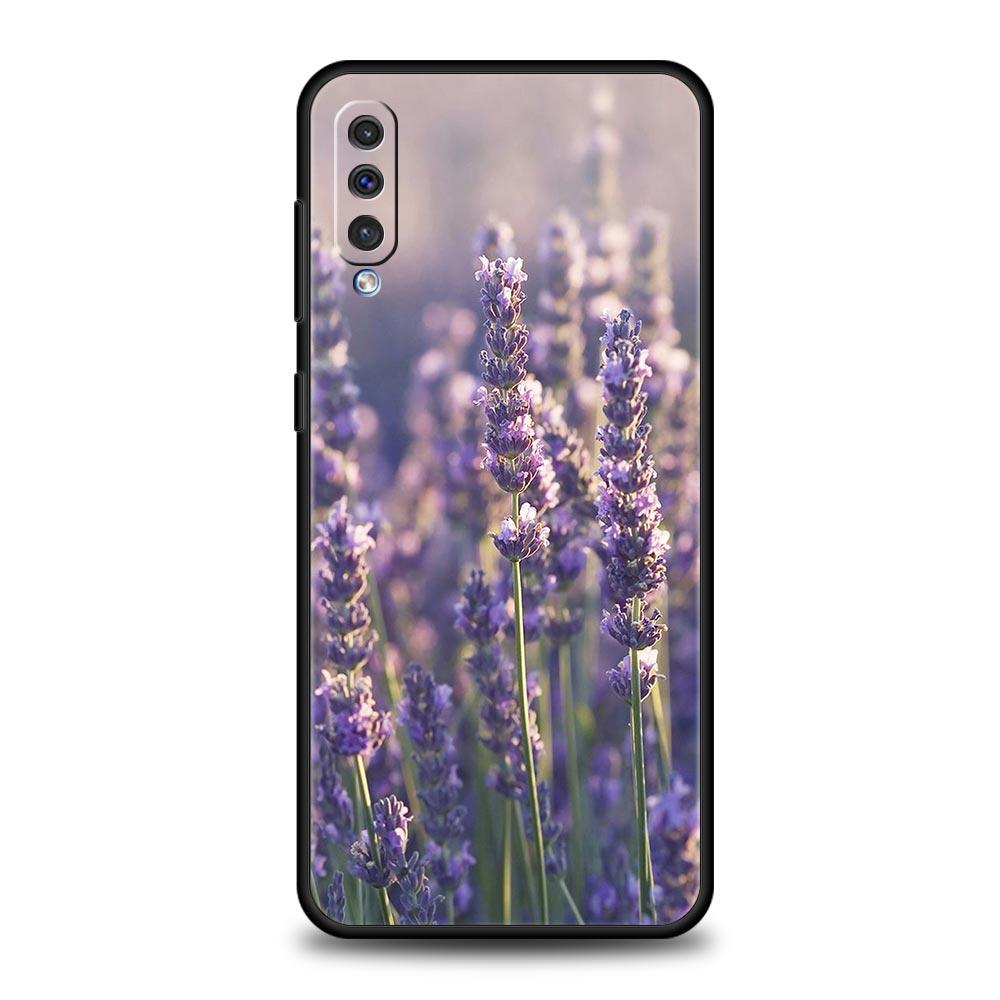 Simple lavender Purple flowers Case For Samsung A54 A52 A24 A14 A50 A70 A40 A20S A20E A06 A12 A22 A34 A42 A32 5G A04s A16 Cover