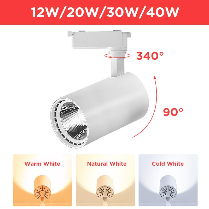 Whole-Set Led Track Light Spotlights 220V COB Track Lamp 12W 20W 30W 40W Spot Led Rail Lighting For Shop Living Room Lamp