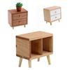 1:12 Scale Doll House Bedside Cabinet Natural Wood Furniture Model Figurine For Realistic Display Scene Arrangemetn